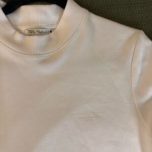 Zara Cream Minimalist Sweatshirt